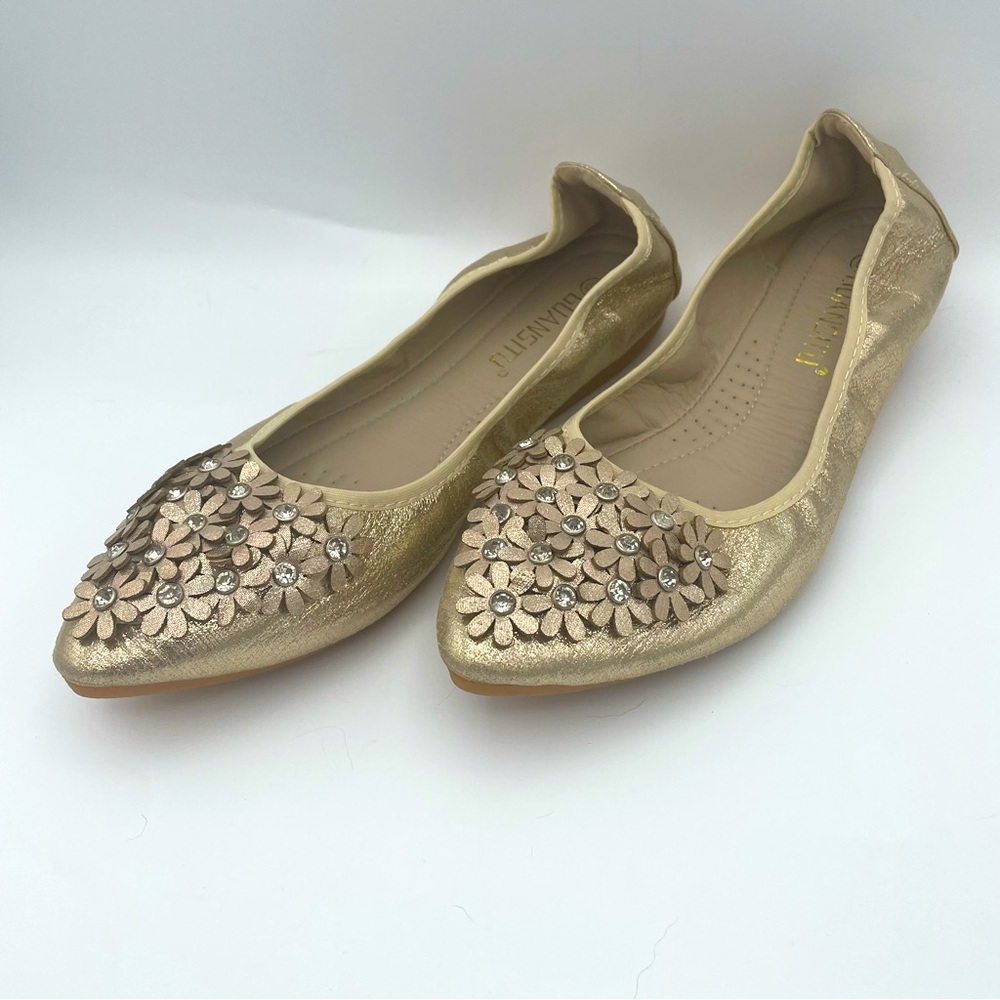 Gold Ballet Style Slip on Shoes 39 EU (8-8.5 US)